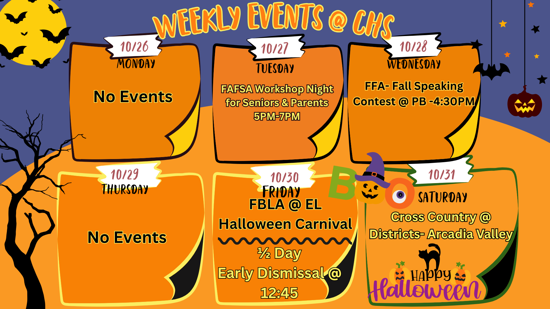CHS Weekly Events-10/26-10/31