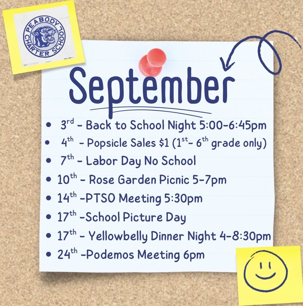 September Dates—mark your calendars
