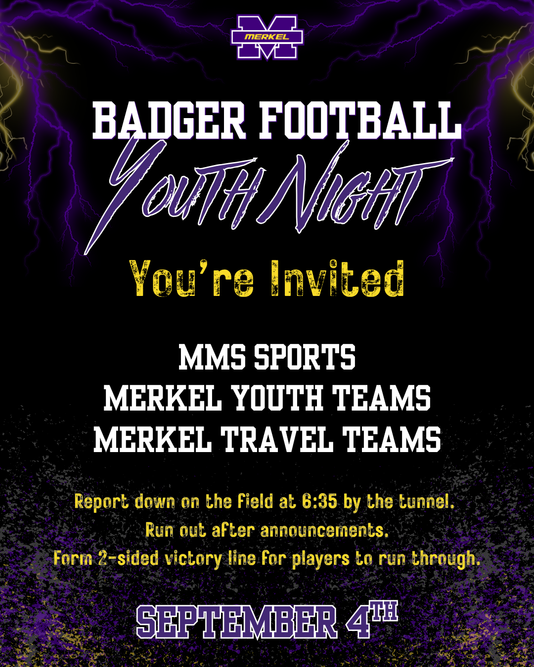 Badger Football Youth Night - September 4th