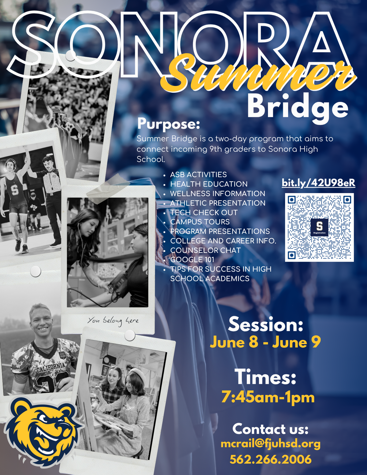 Sonora Summer Bridge for Incoming Freshmen