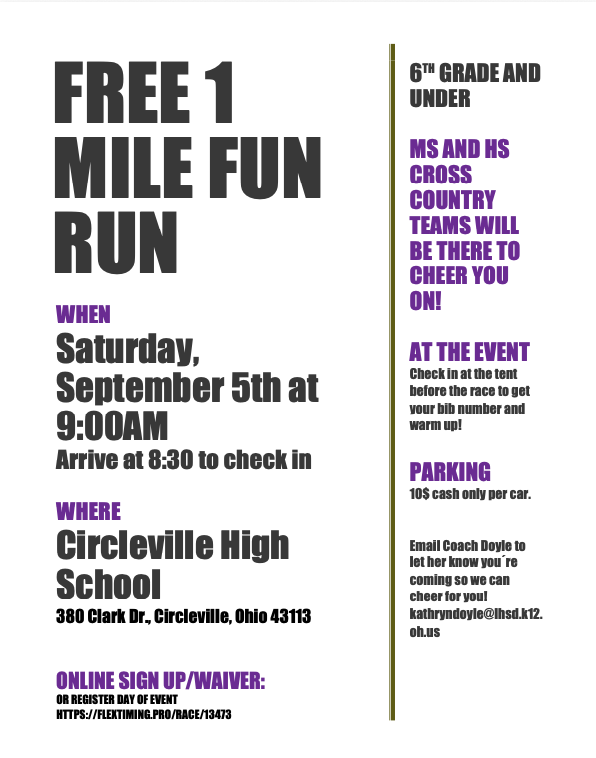 Free Youth Fun Run
