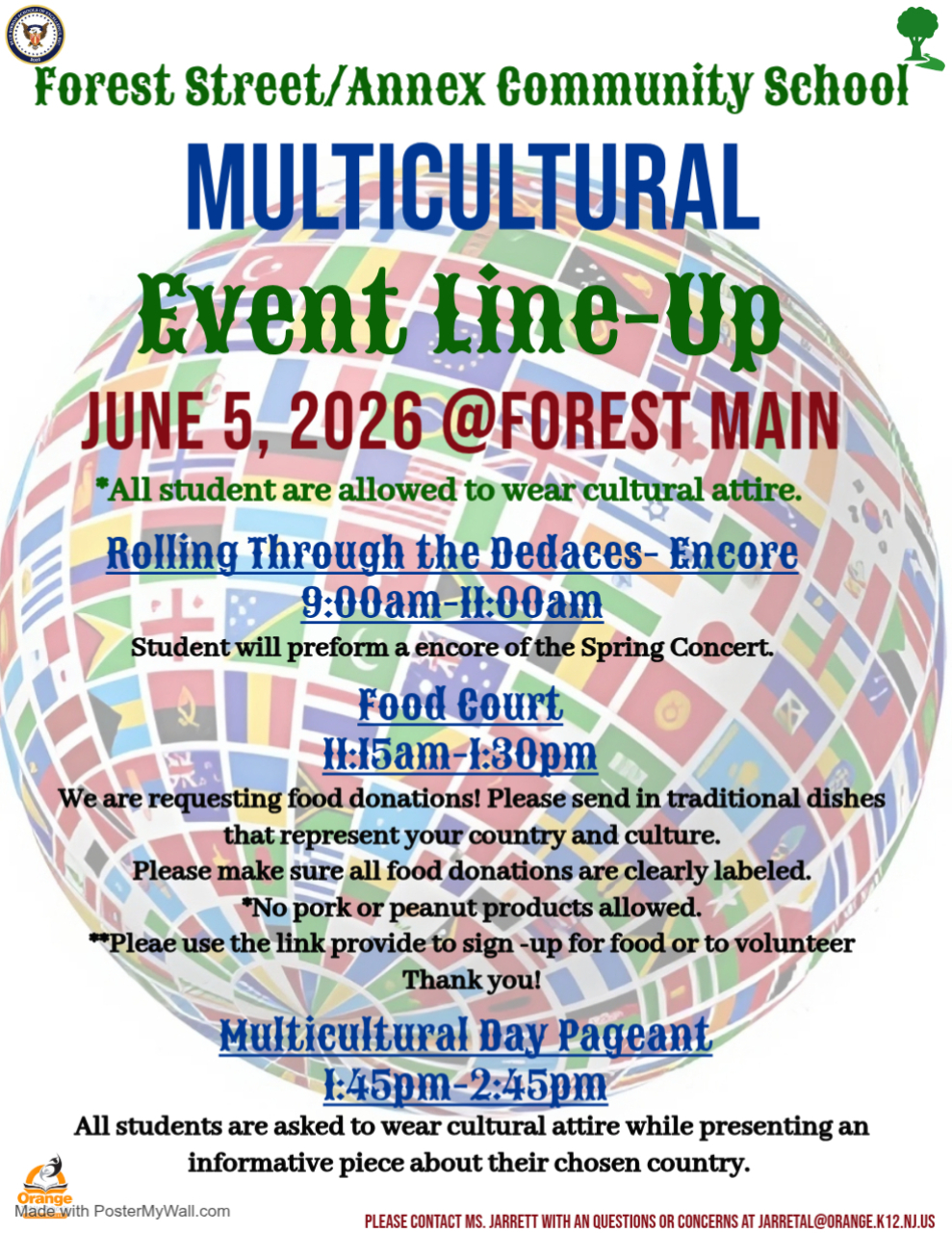 Reminder-Forest Multicultural Day Event Line-Up