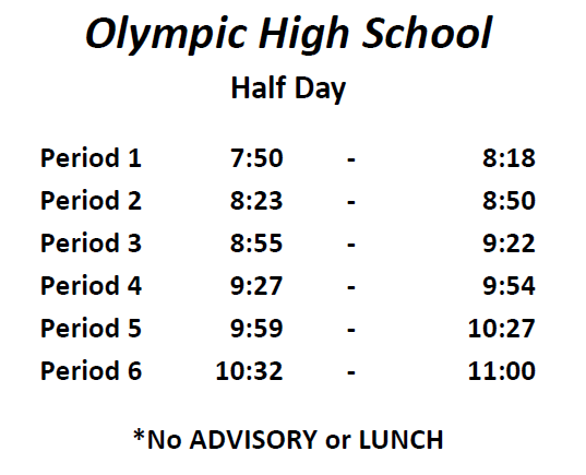 Friday 5/22 Half Day 