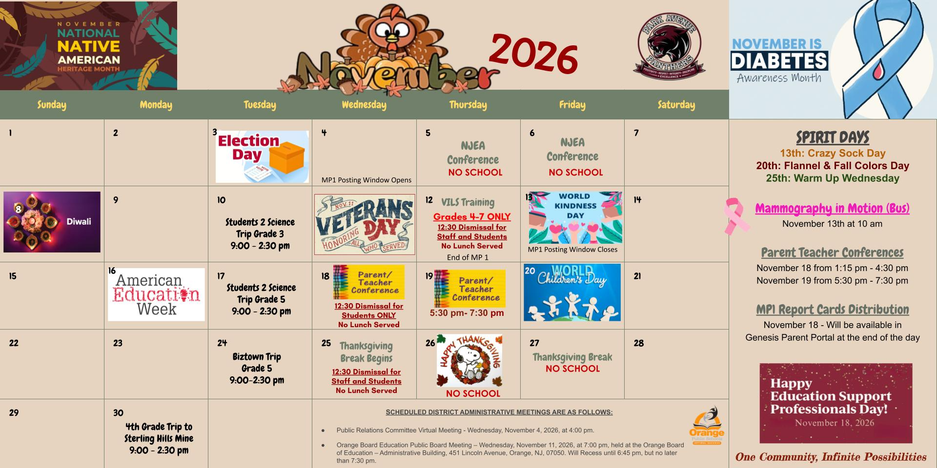 November Calendar