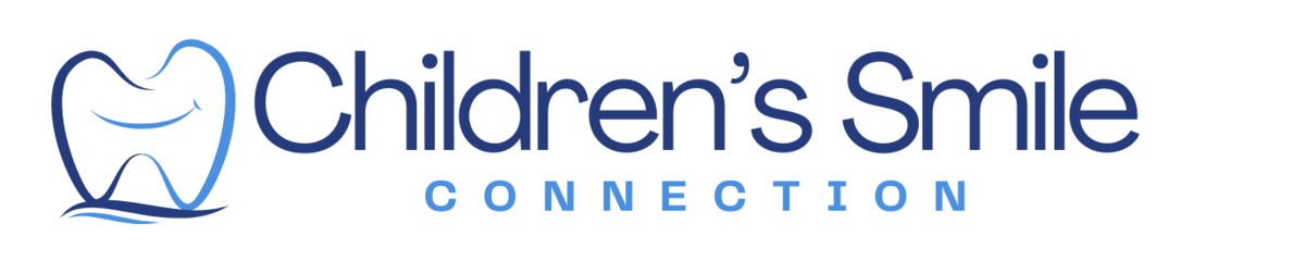 Logo featuring a smiling blue tooth icon alongside the text 'Children's Smile CONNECTION'.