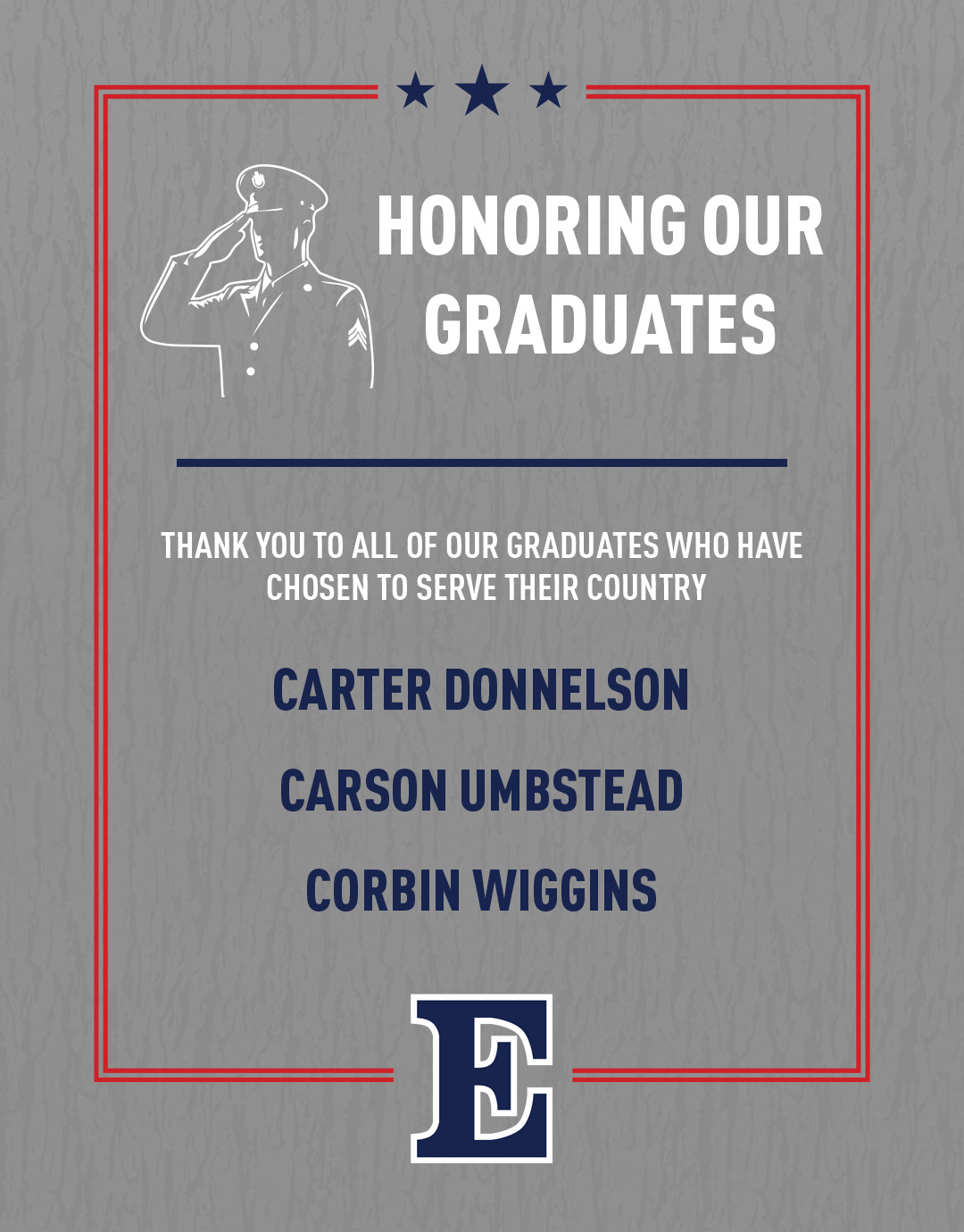 Honoring Our Graduates- Thank You To Those Who Have Chosen To Serve