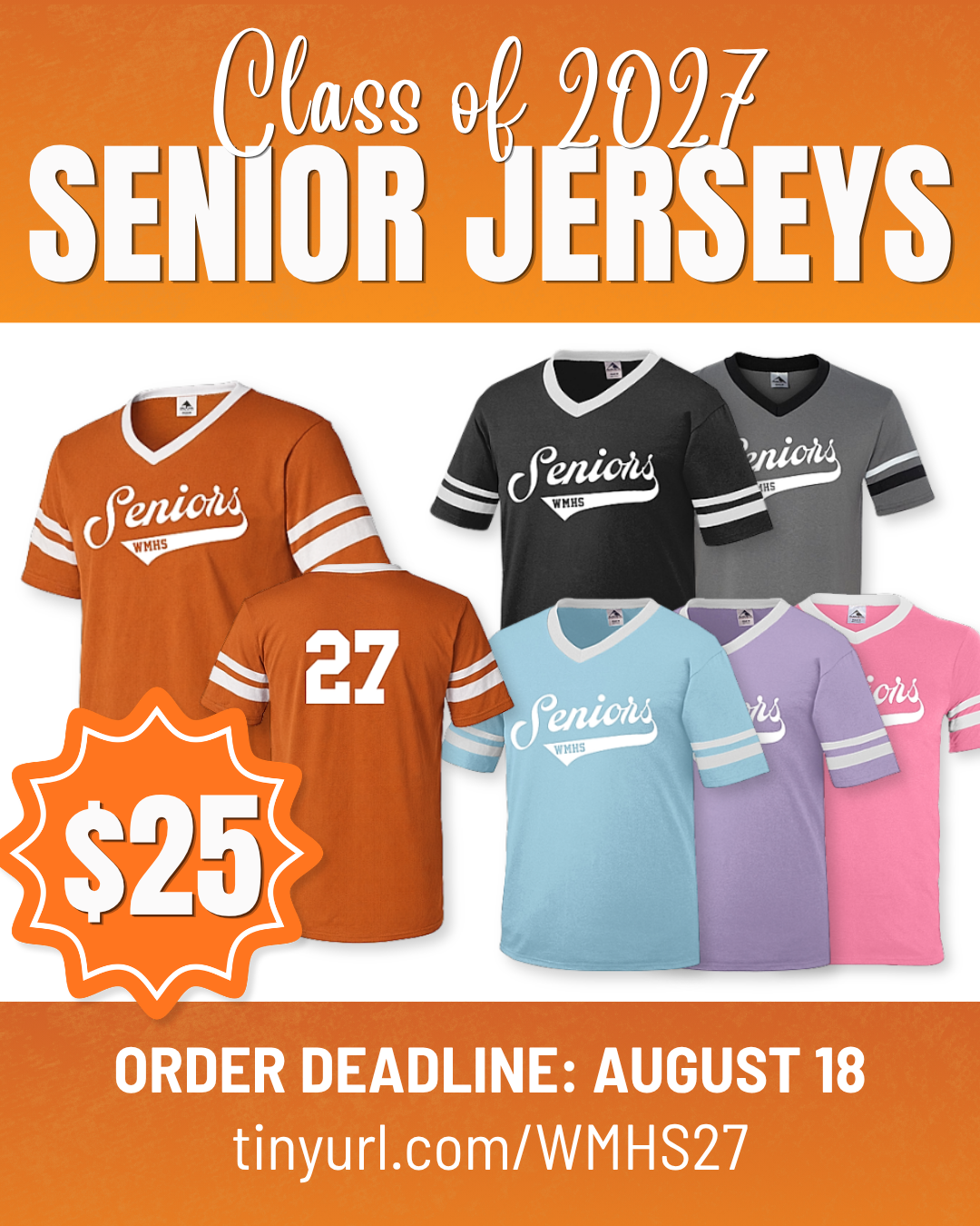 Class of 2027 Senior Jerseys – Order by August 18