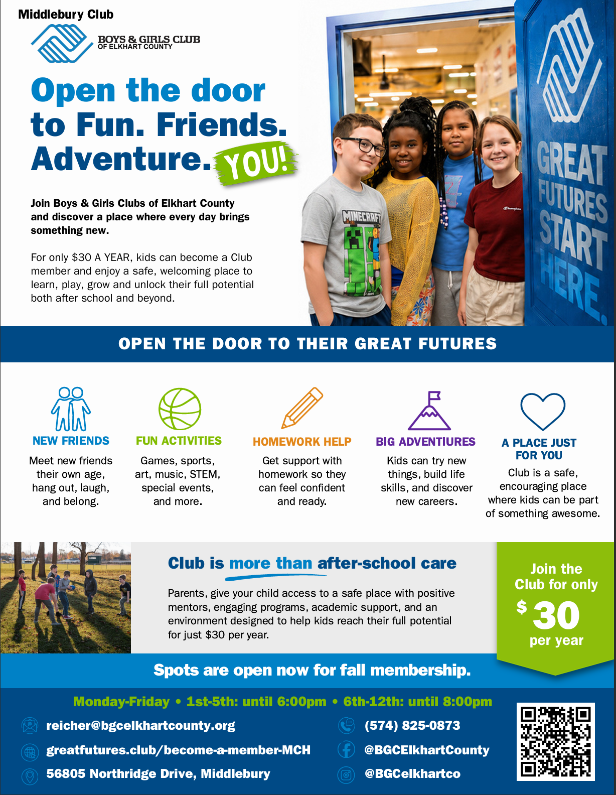 Boys and Girls Club Student Applications Now Open!