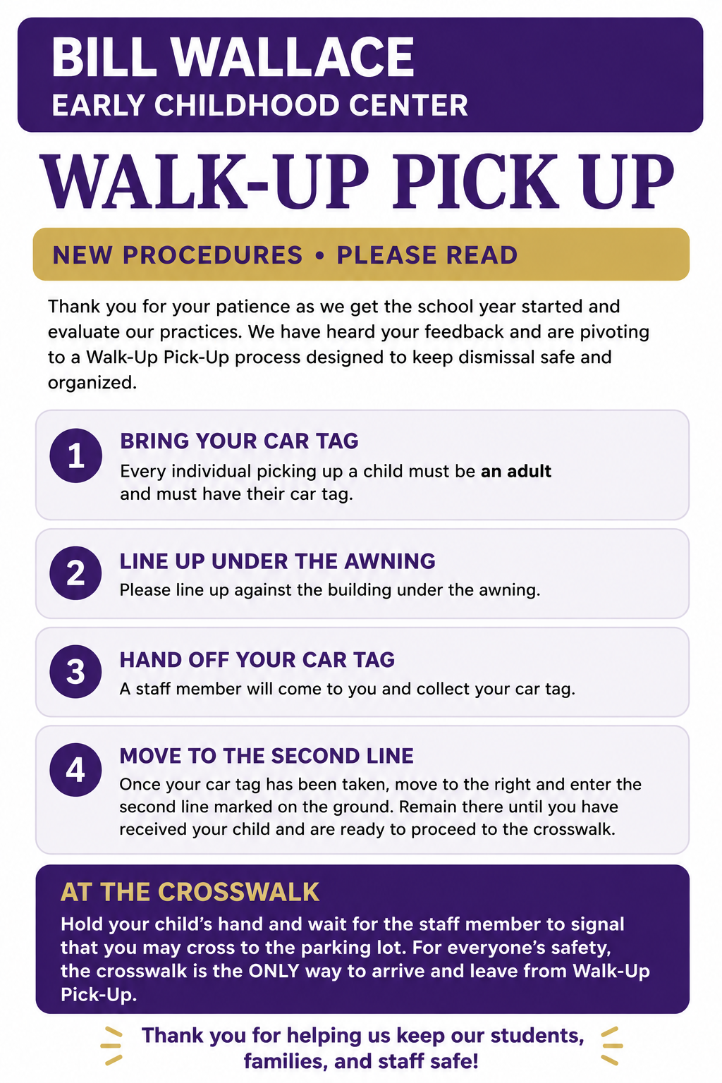 Walk-Up Pick Up Procedures