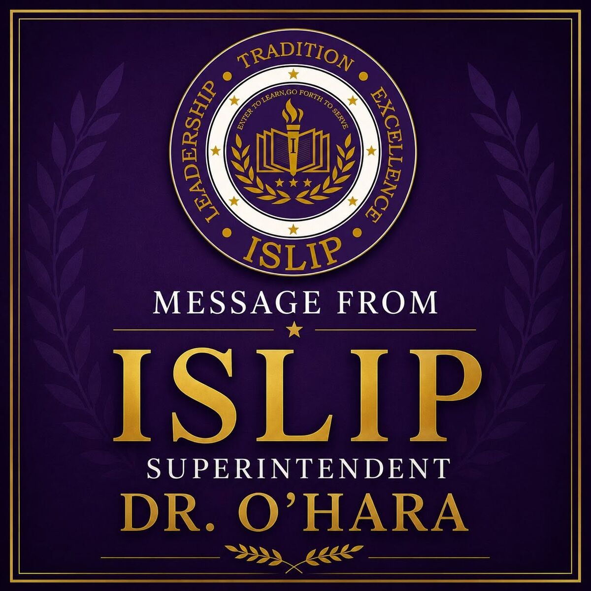 An Important Message from Dr. O'Hara on Upcoming Budget Vote