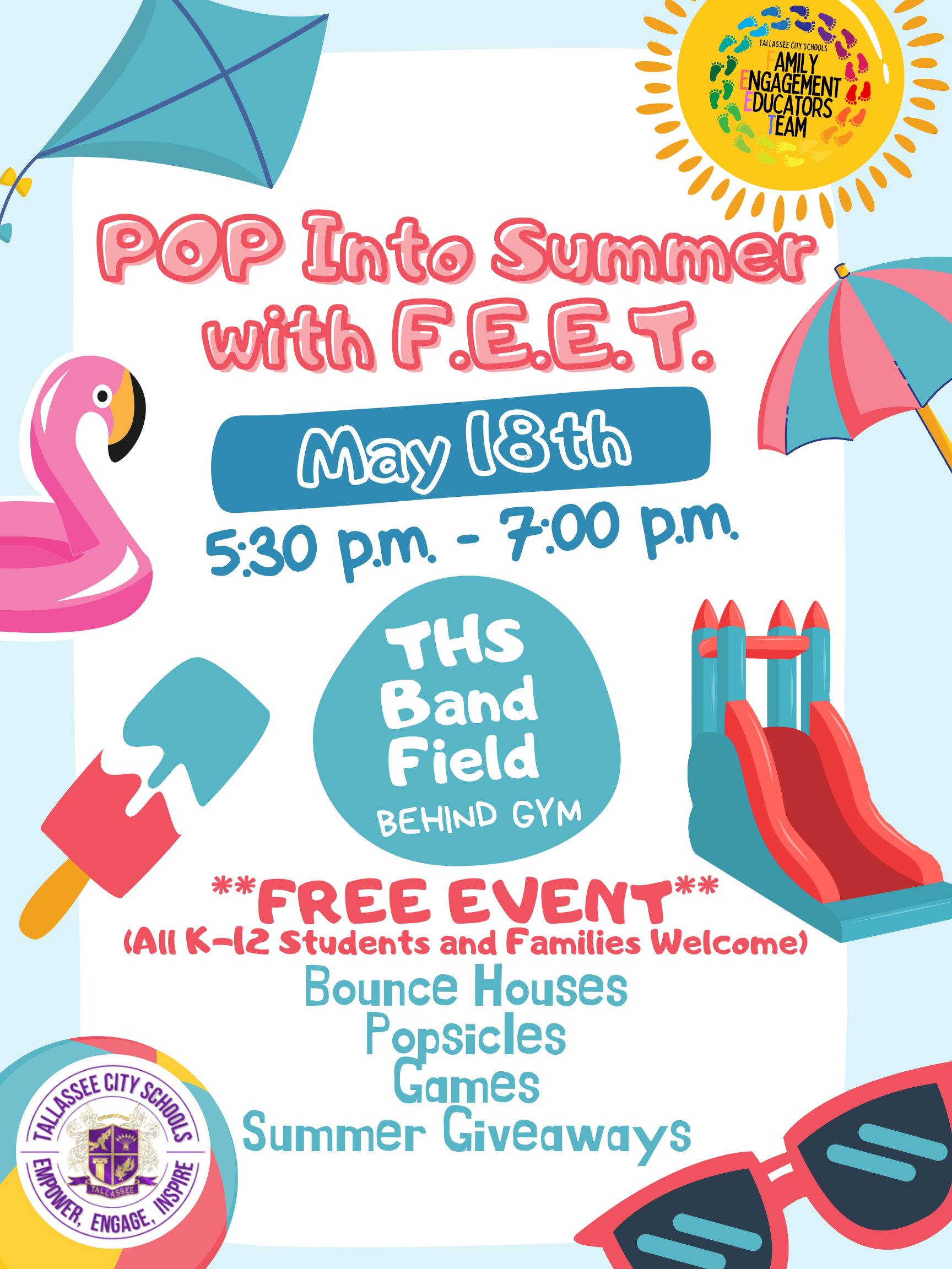 POP Into Summer FEET Event Reminder - May 18th @ THS