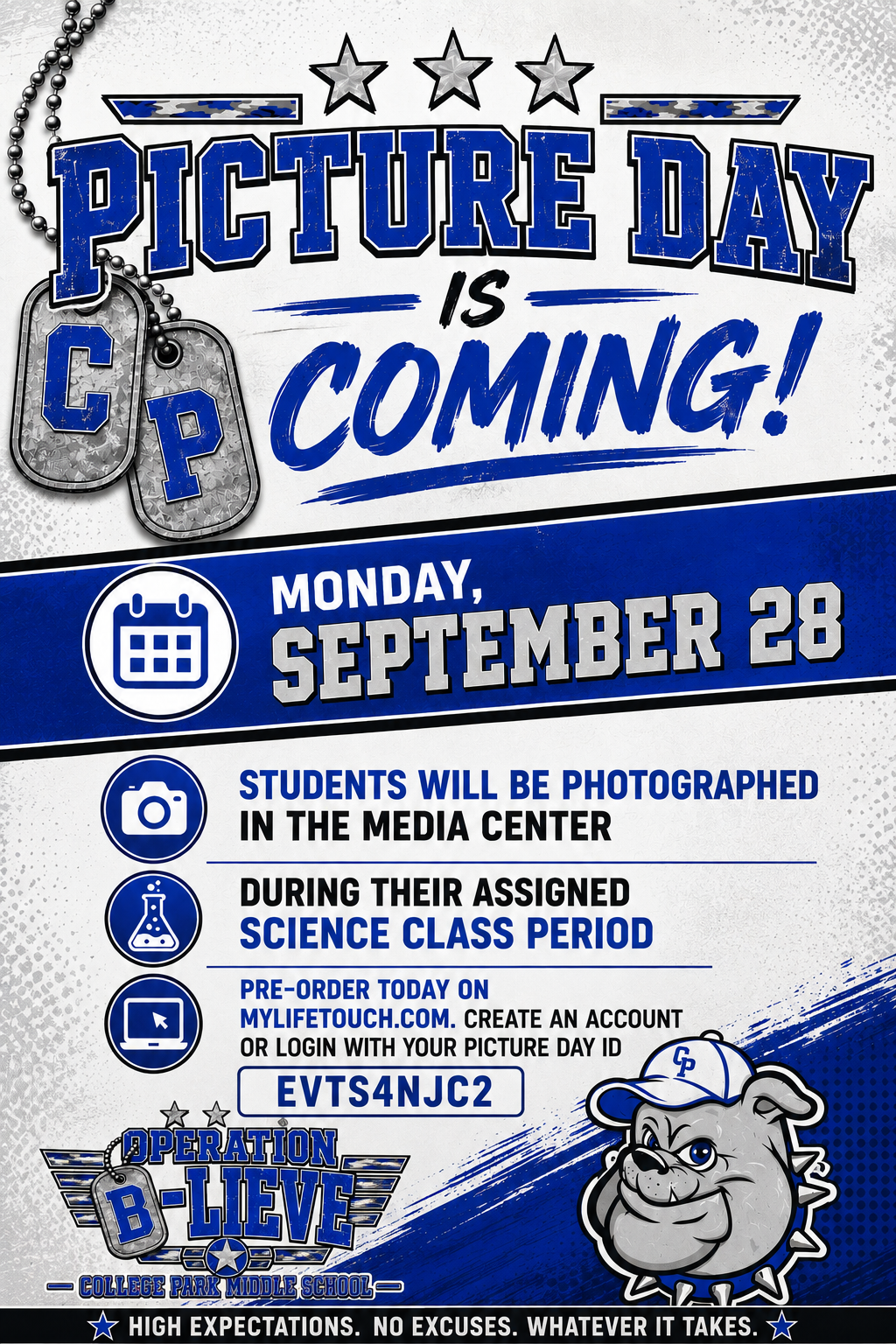 School Picture Day is Monday, September 28