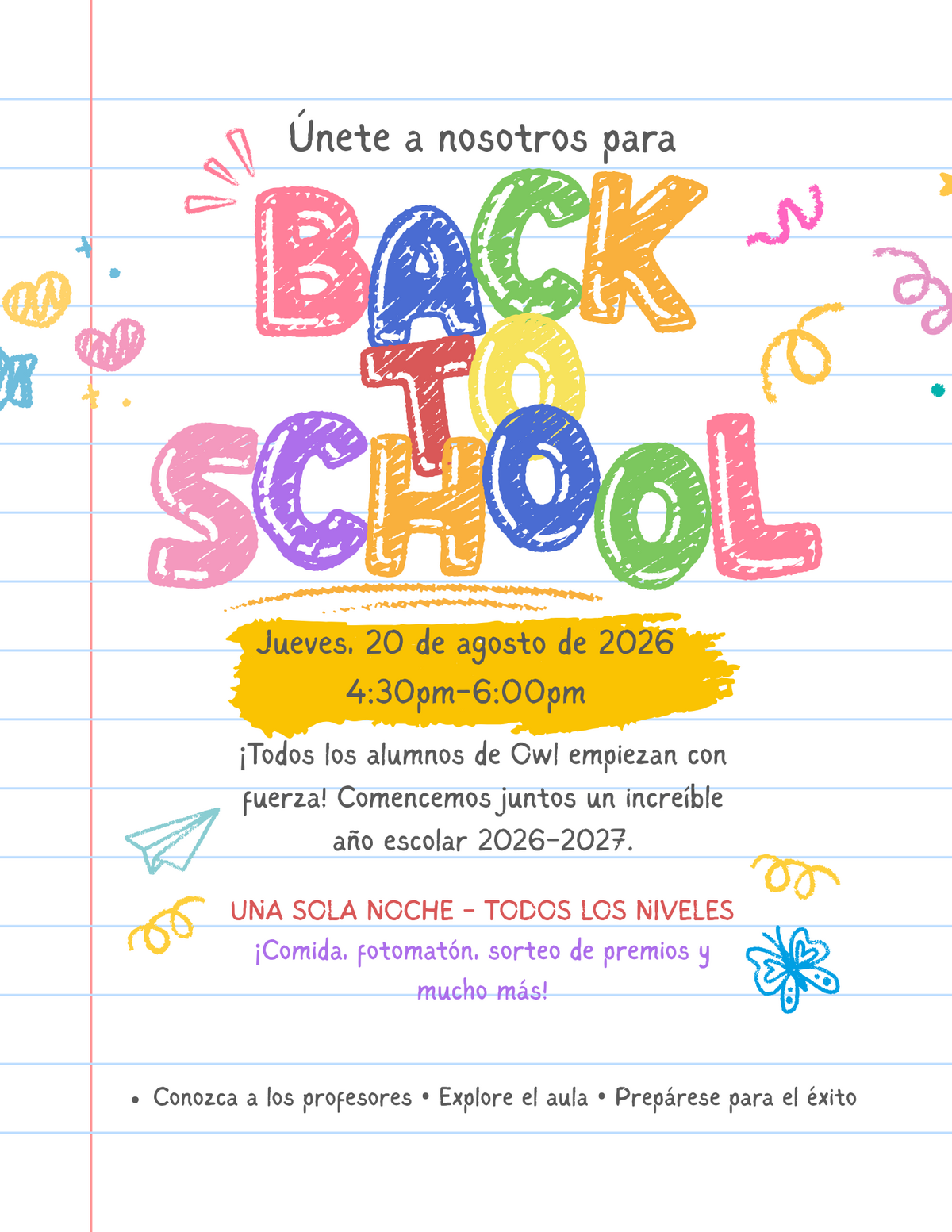 Únete a nosotros para Back to School!