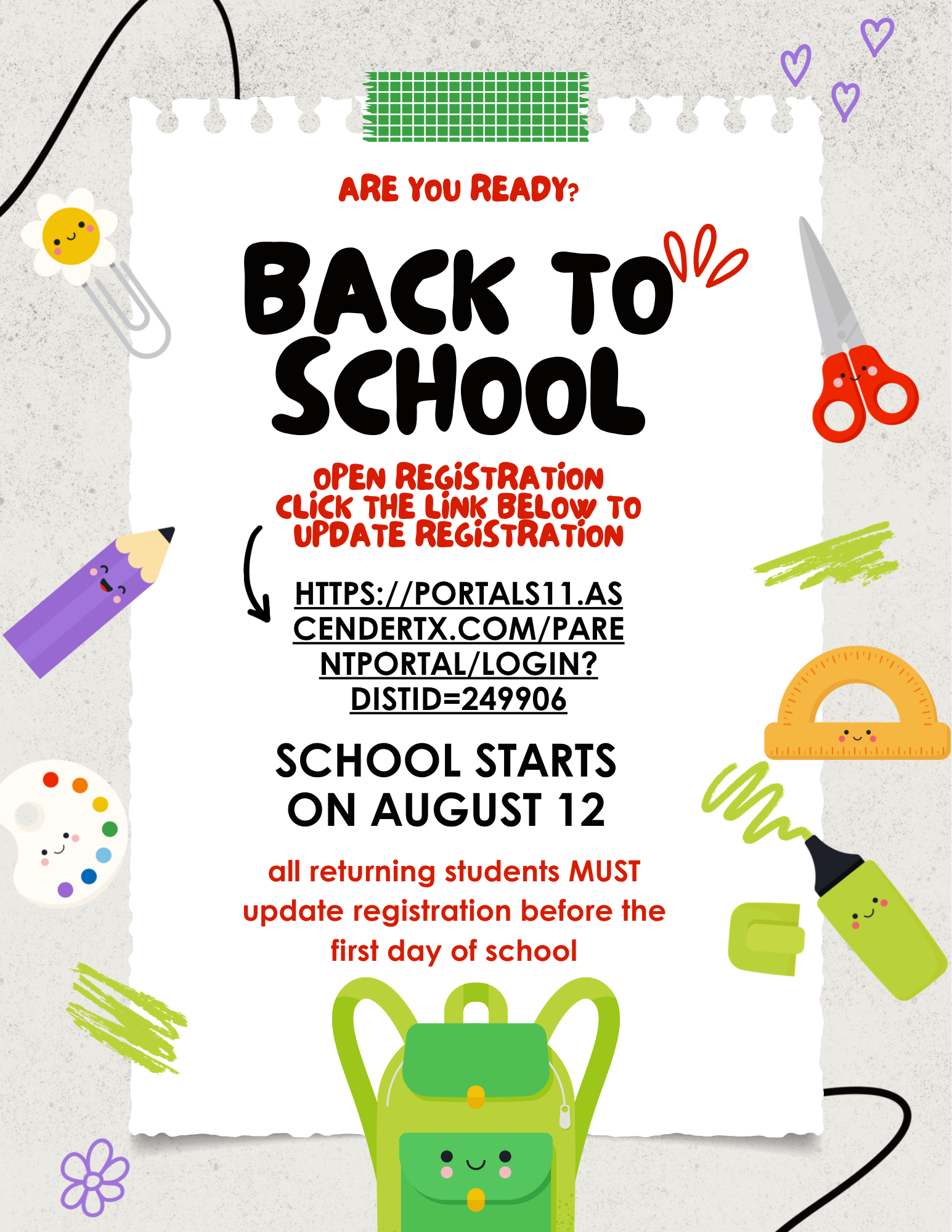 returning student registration