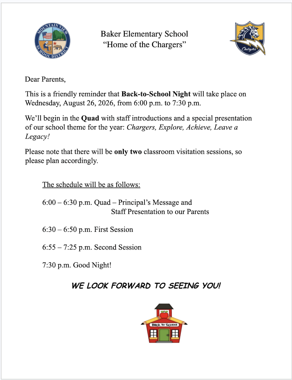 Back to School Night