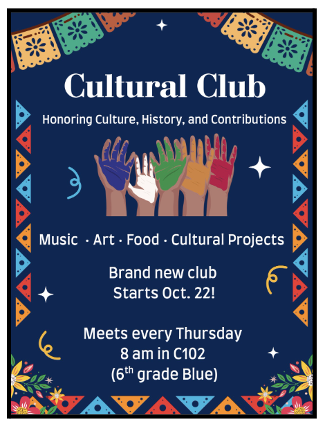 Culture Club Next Meeting Nov. 12th