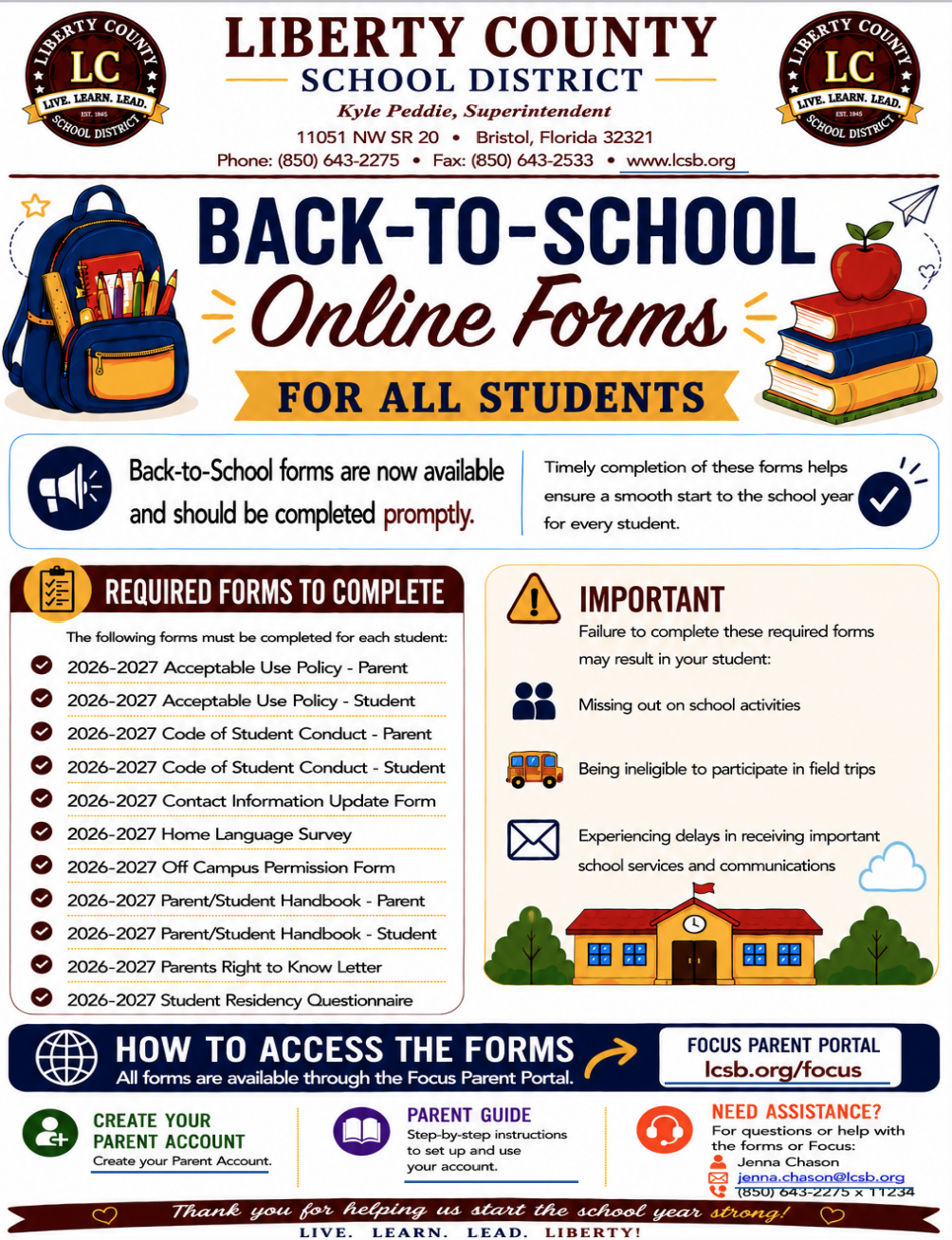 Back to School Forms