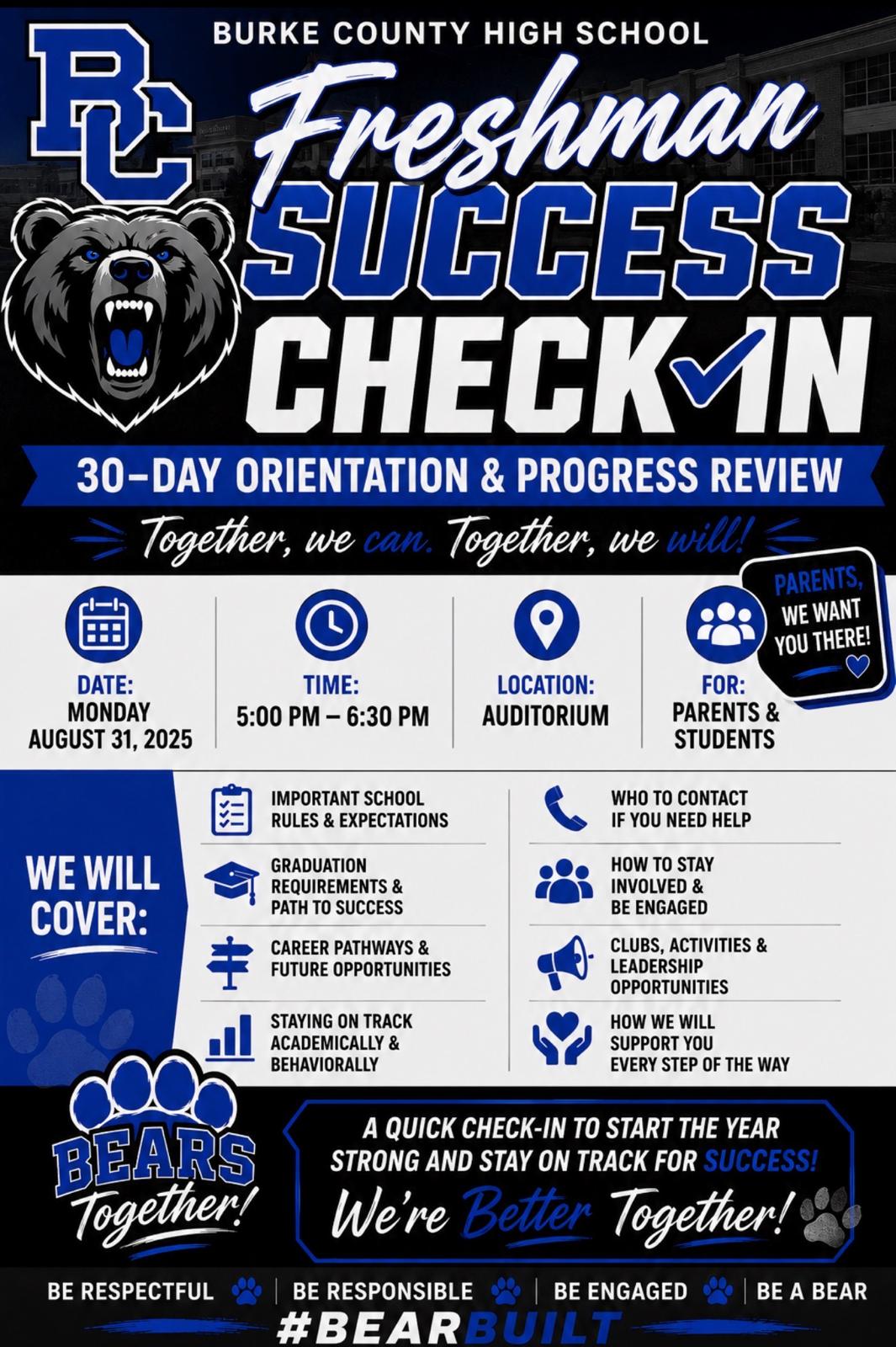 Freshman Success Check-In: 30-Day Orientation & Progress Review 