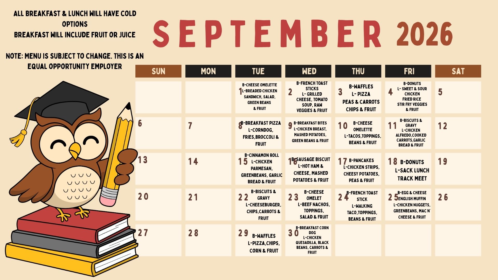 September Menu