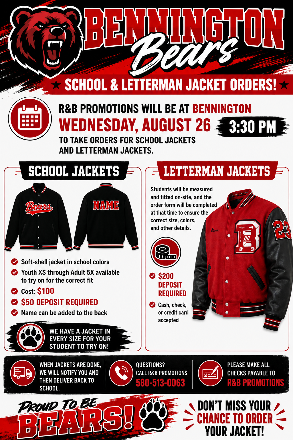 Letterman and school jacket orders