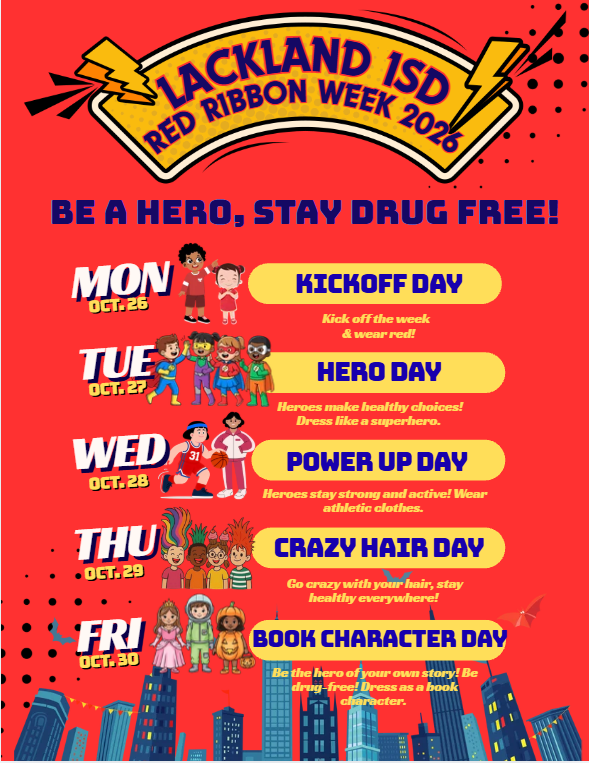 Red Ribbon Week- Be a Hero, Stay Drug Free! 