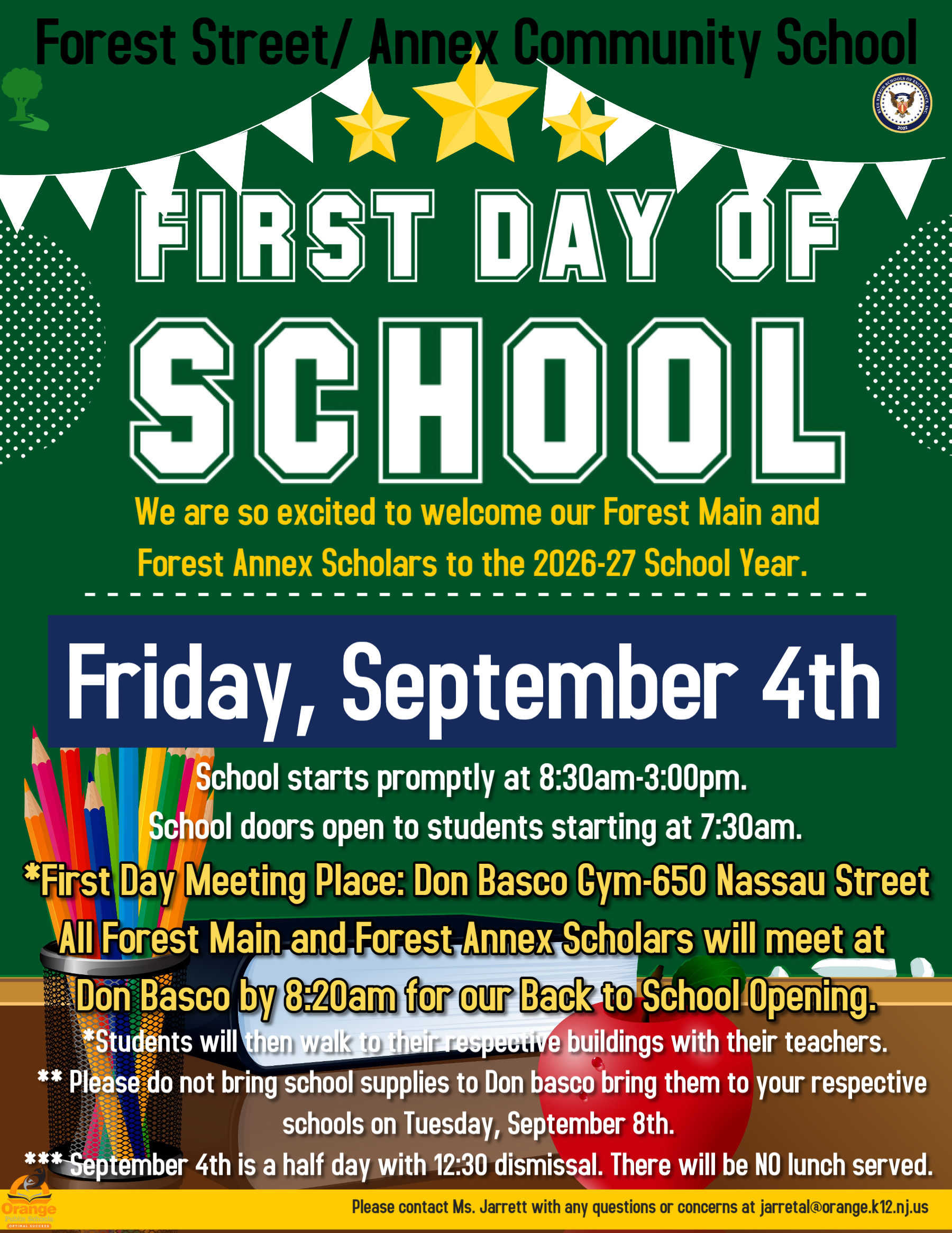 THE FIRST DAY OF SCHOOL IS ALMOST HERE!