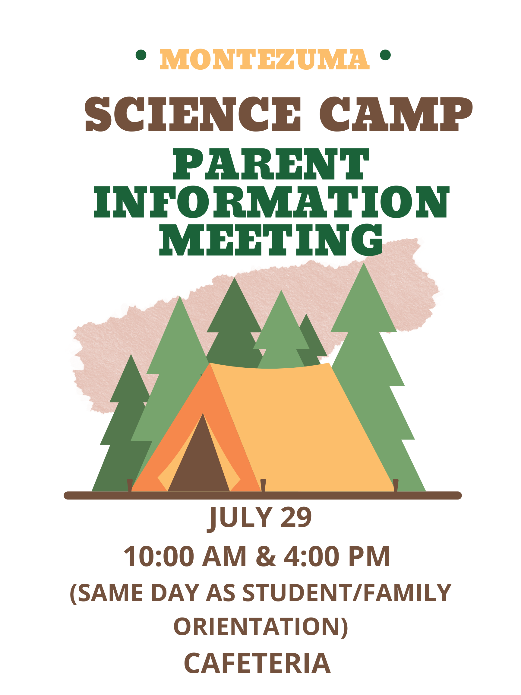 Science Camp Information Meeting/Reunión Informativa sobre el Campamento de Ciencias (Science Camp)