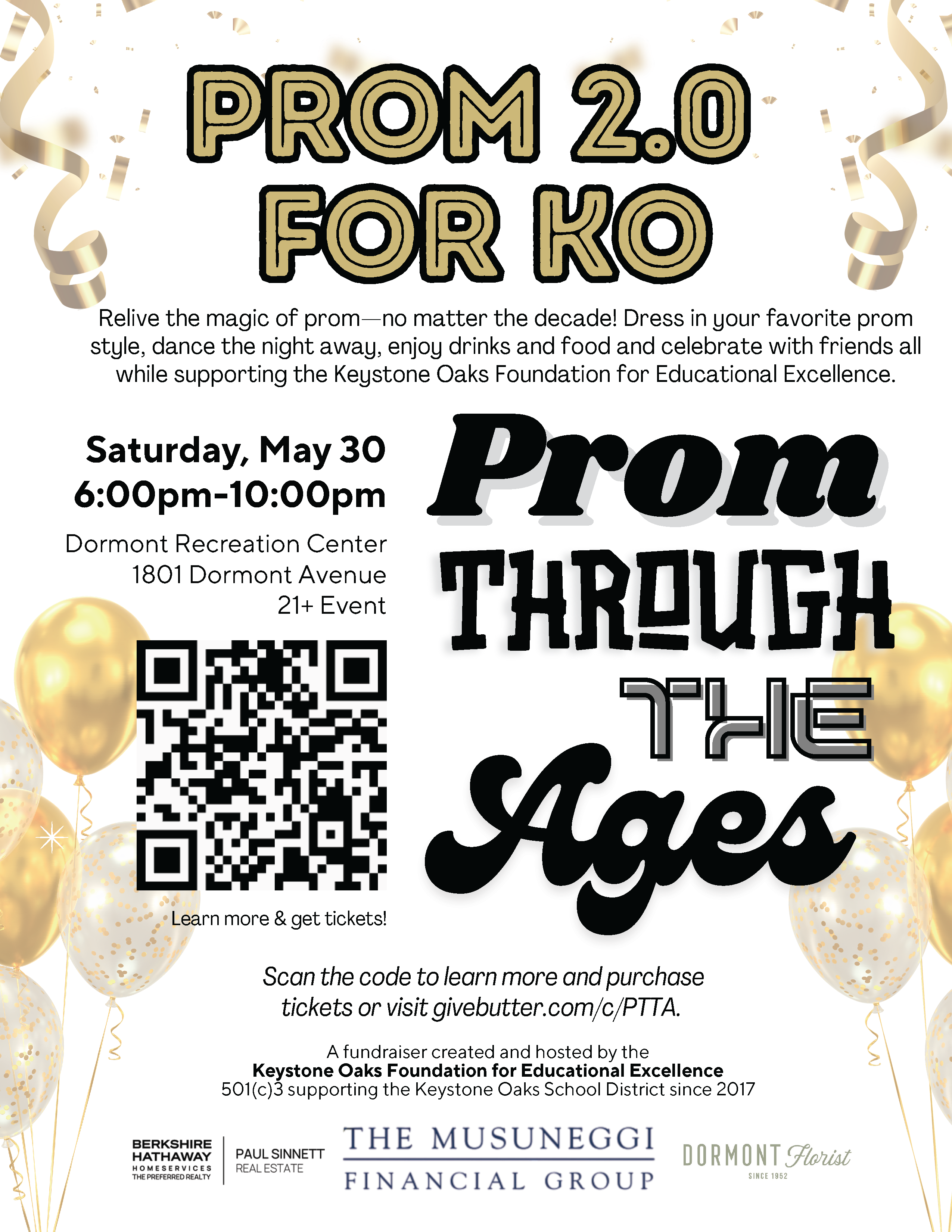 Saturday, May 30: Prom 2.0, hosted by the Keystone Oaks Foundation for Educational Excellence 💃🏻🕺🏻
