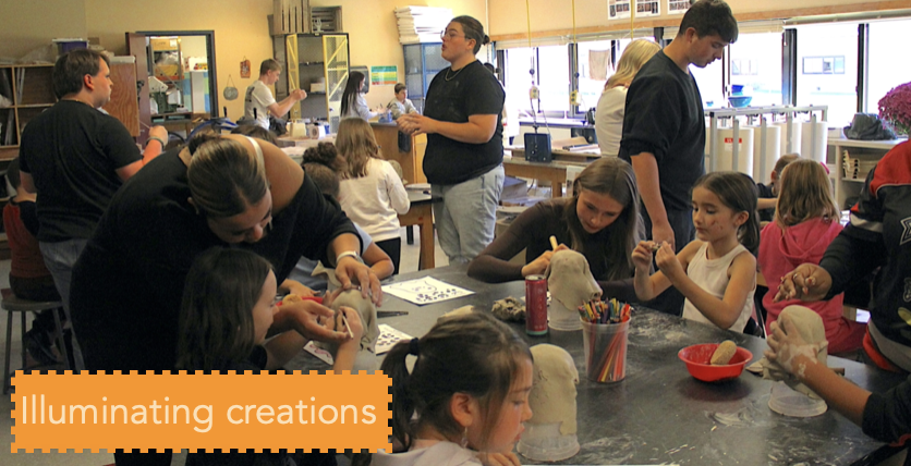 High School Ceramics Students Help Lincoln School Second Grade Students Make Ghost Lanterns 👻