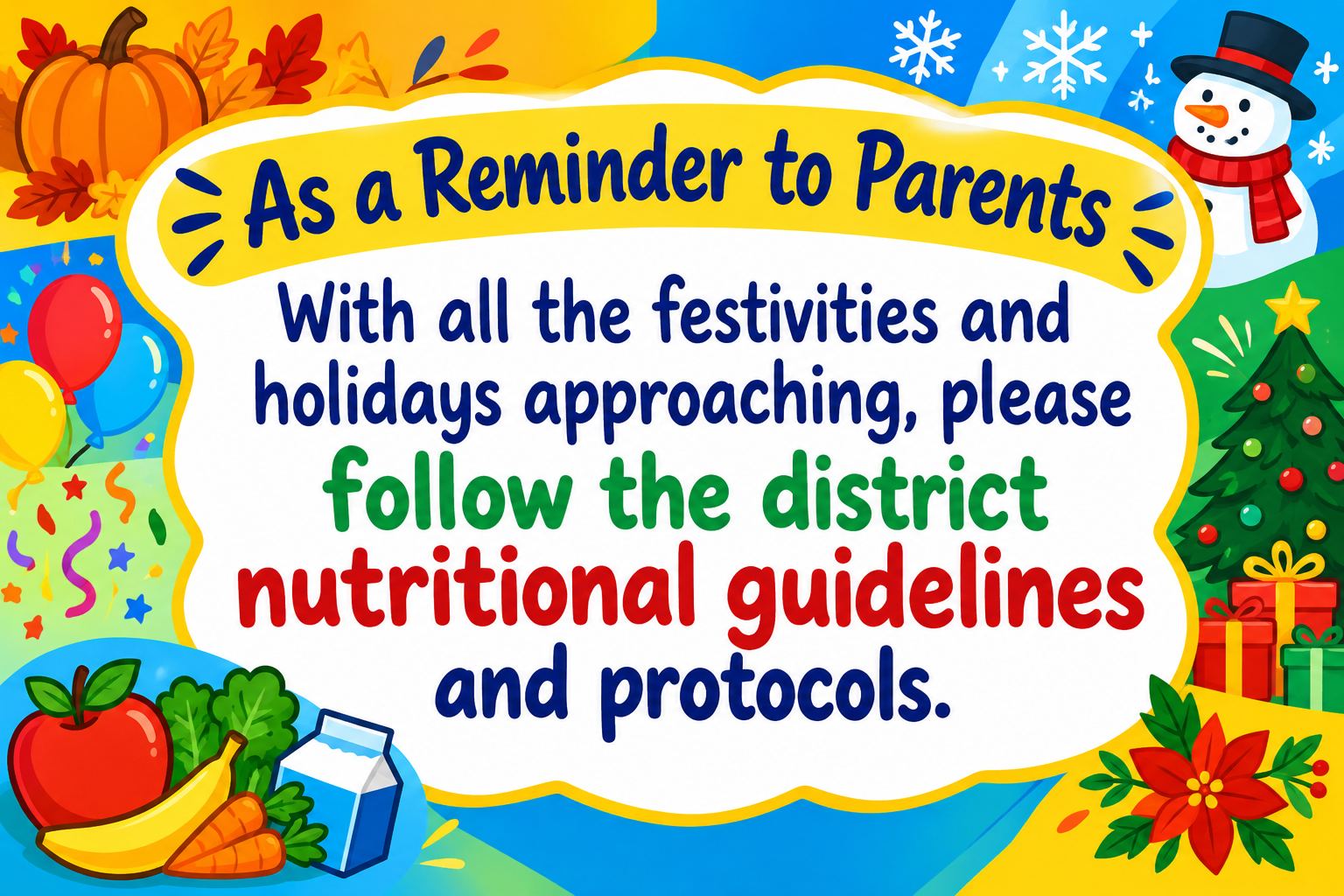 Nutrition Guidelines for On-Campus treats