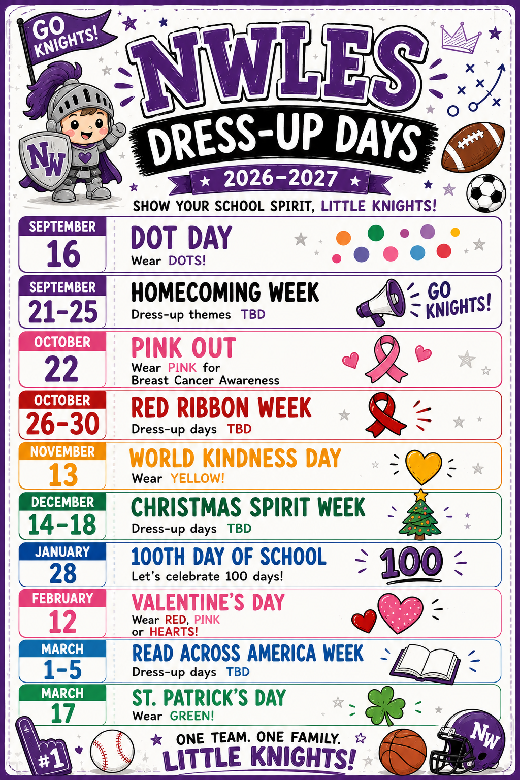 📅 Save the Dates: NWLES Dress-Up Days!