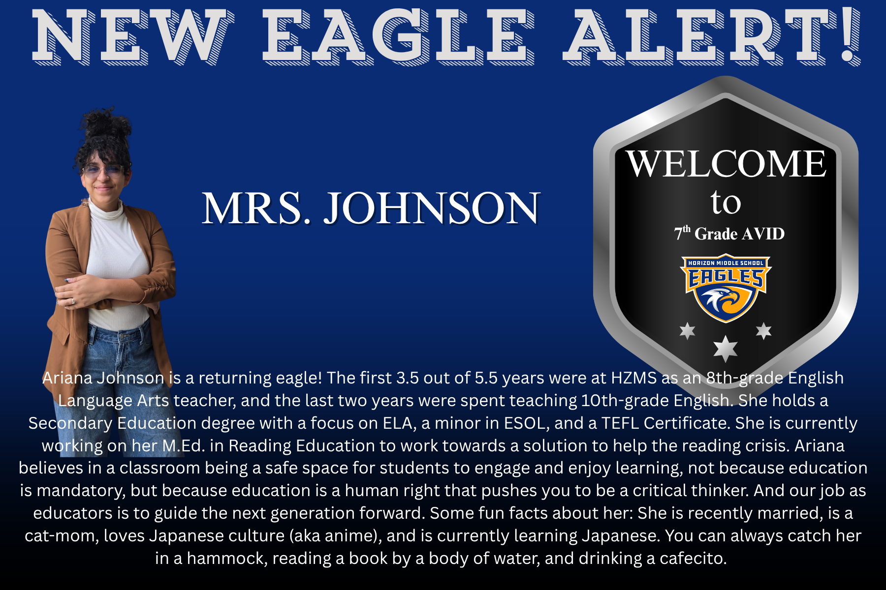 Welcome Mrs. Johnson