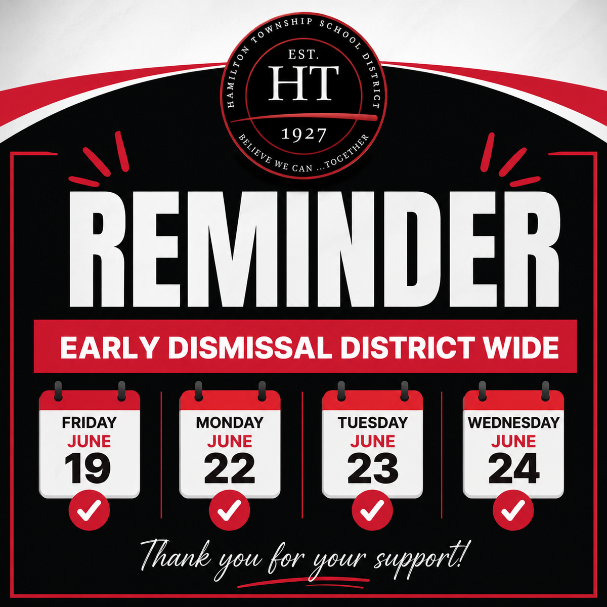 Early Dismissal Reminders