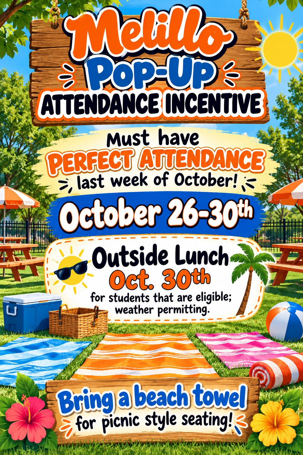 ☀️Melillo Students: How to earn outside lunch on Oct. 30th (details listed on flyer)☀️