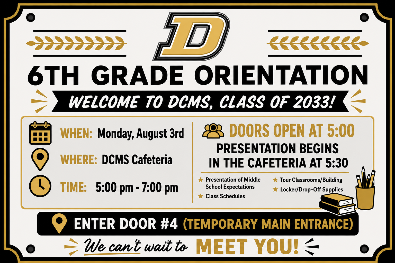 6th Grade Orientation Info