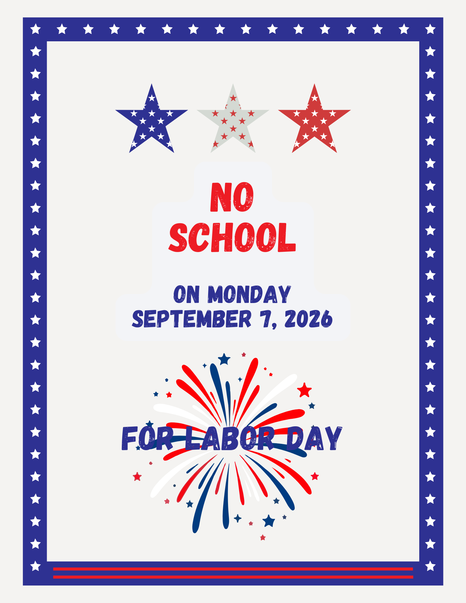 NO SCHOOL ON MONDAY!