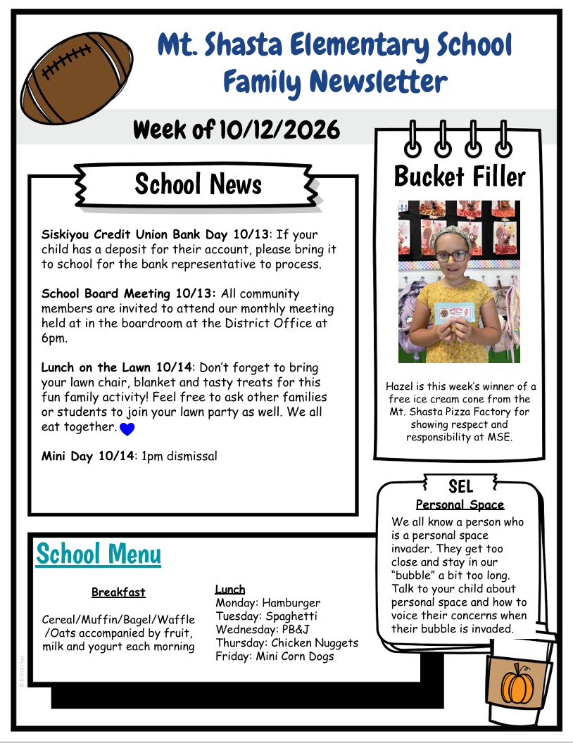 🍂 MSE Family Newsletter 10/12/2026 🍂