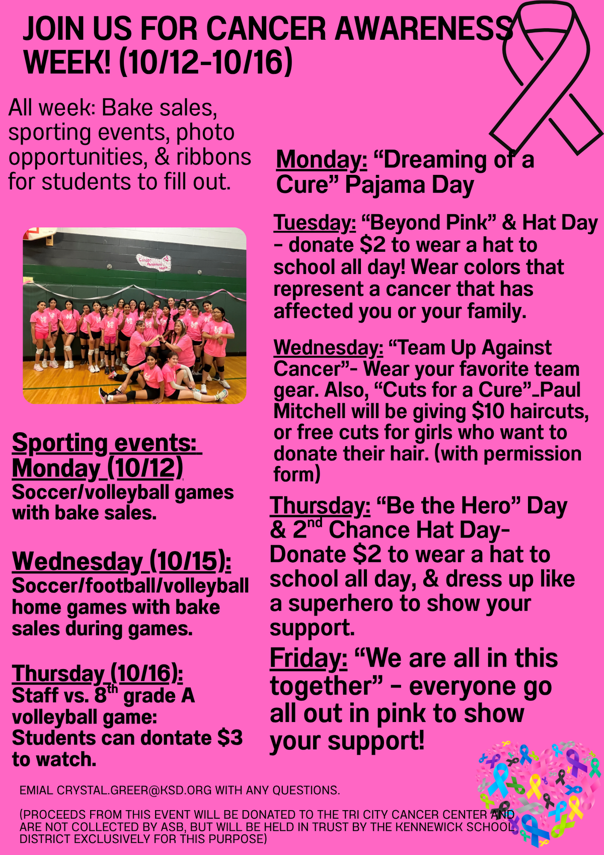 Next week is Park's annual Cancer Awareness Week