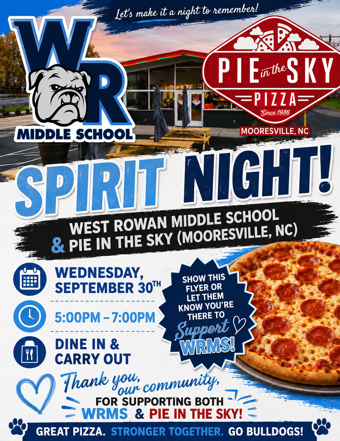 🍕 WRMS SPIRIT NIGHT! 🐾💙