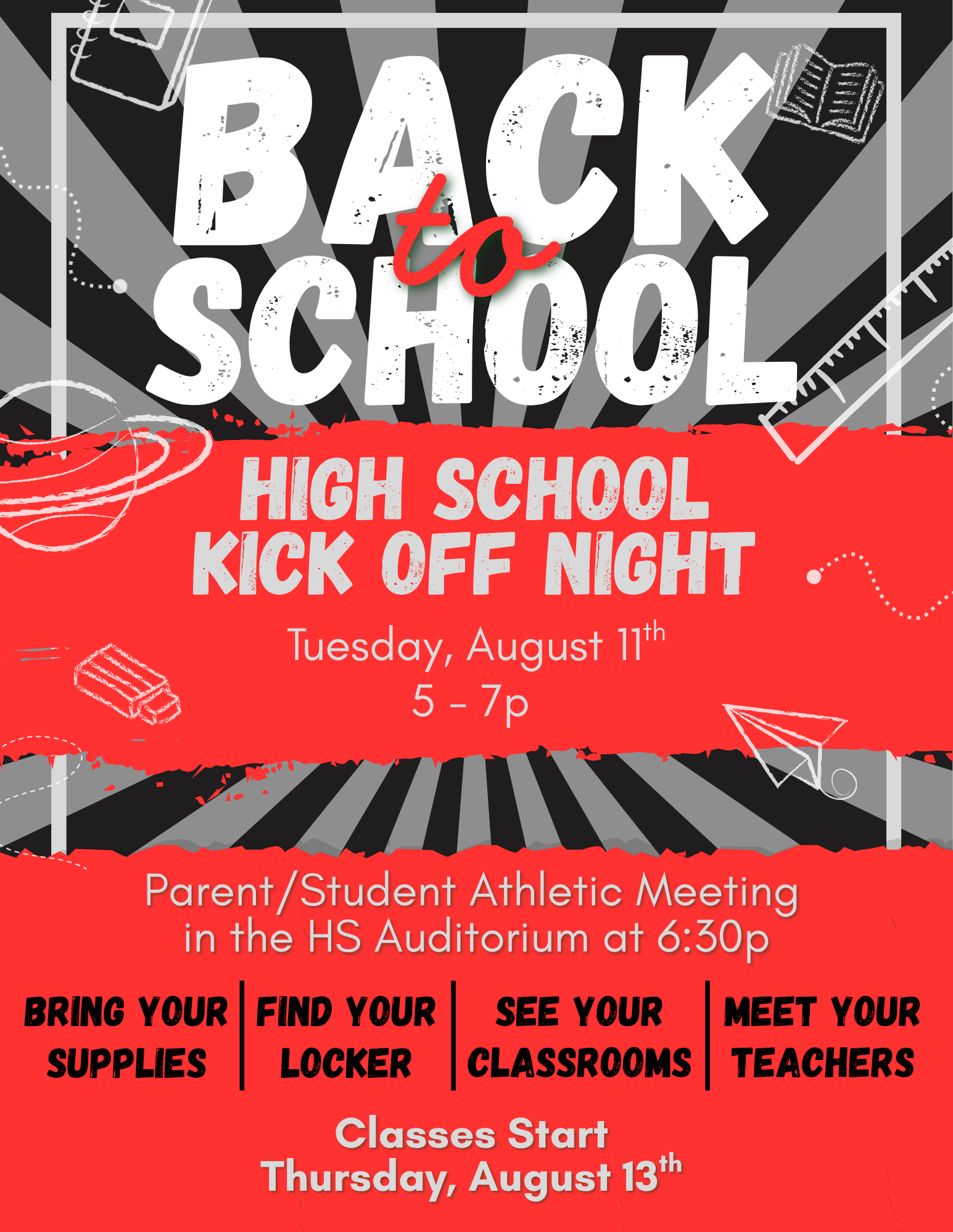 Join us tonight for Back to School Night!