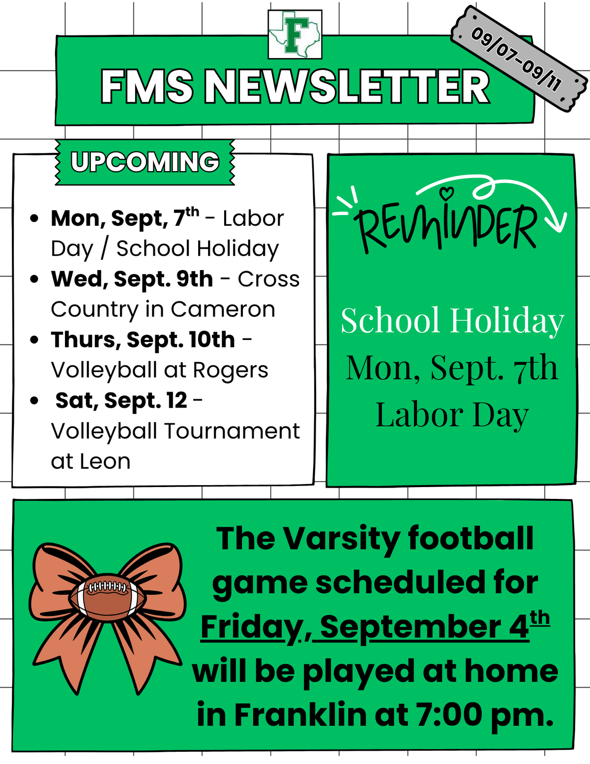 FMS Newsletter Week of 09/07