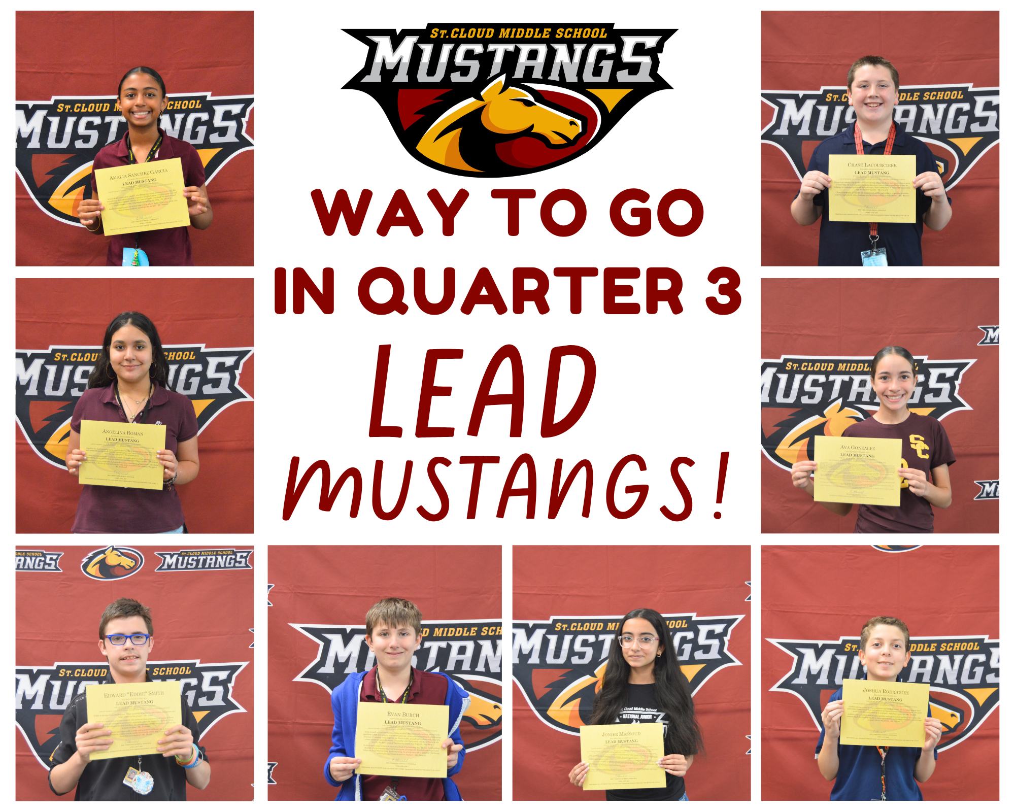 🎉 Congratulations to our Quarter 3 LEAD Mustangs! 