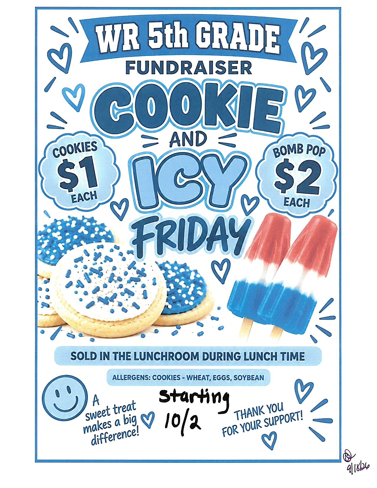 Treats for sale on Friday!