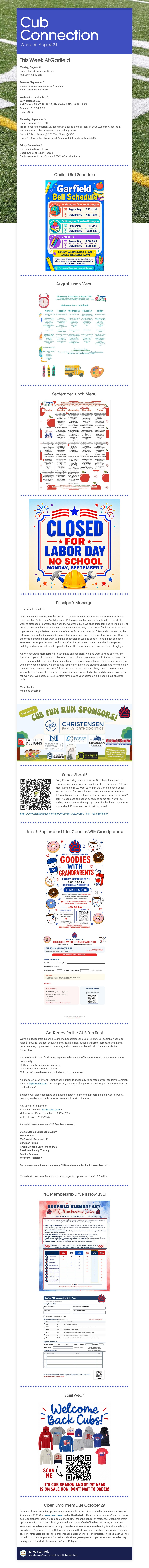 Cub Connection, Week of August 31