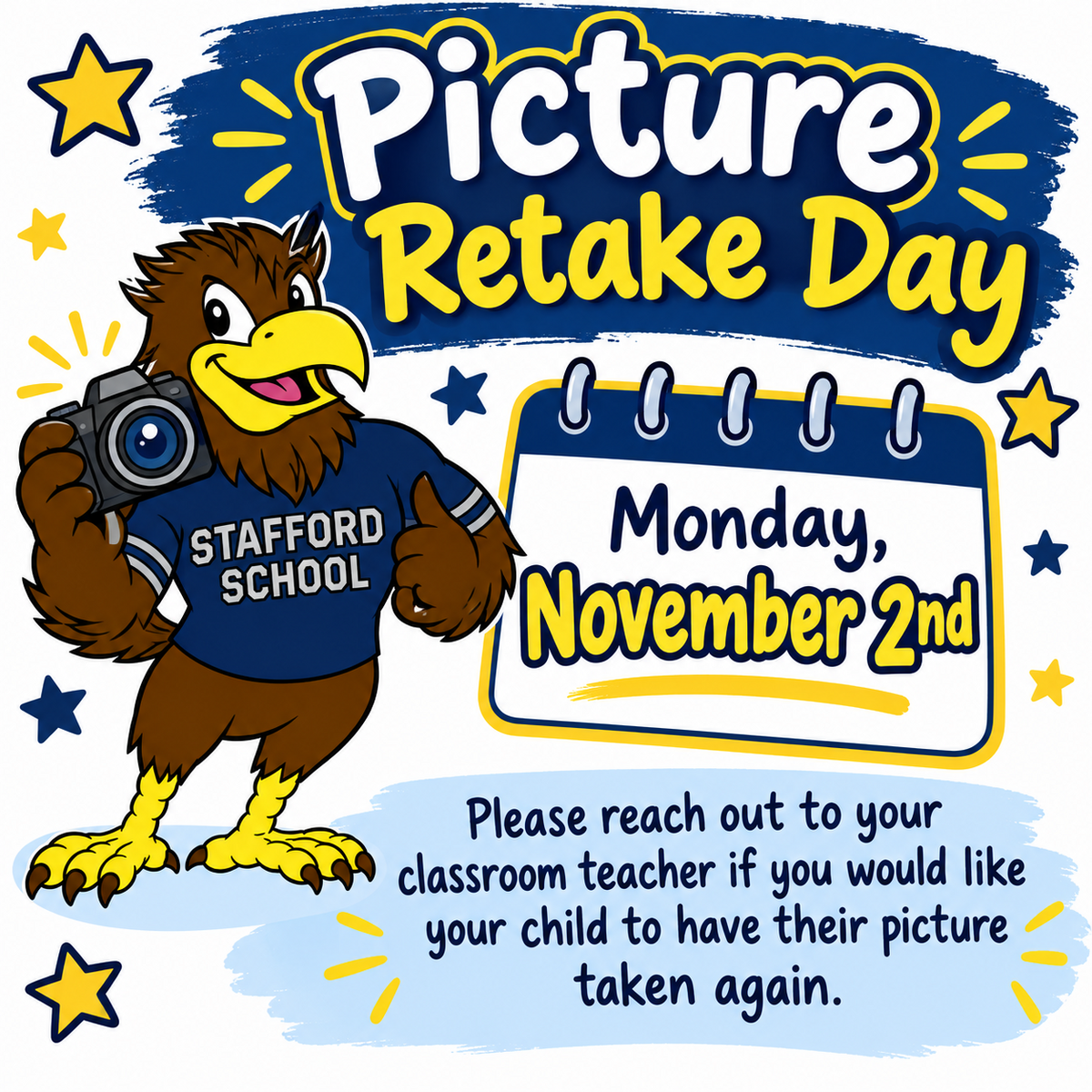 Picture retake day - Monday 11/02/26