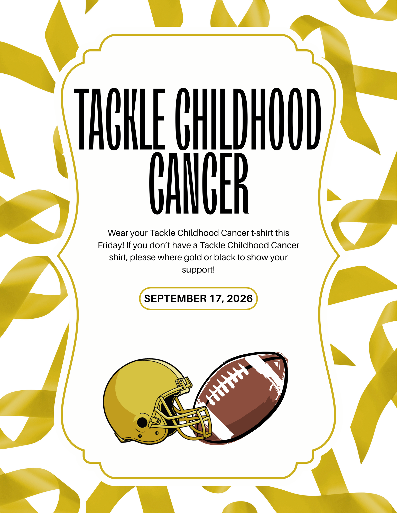 Wear your Tackle Childhood Cancer Shirts Friday