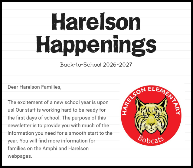 Harelson Elementary Back-to School Family Newsletter