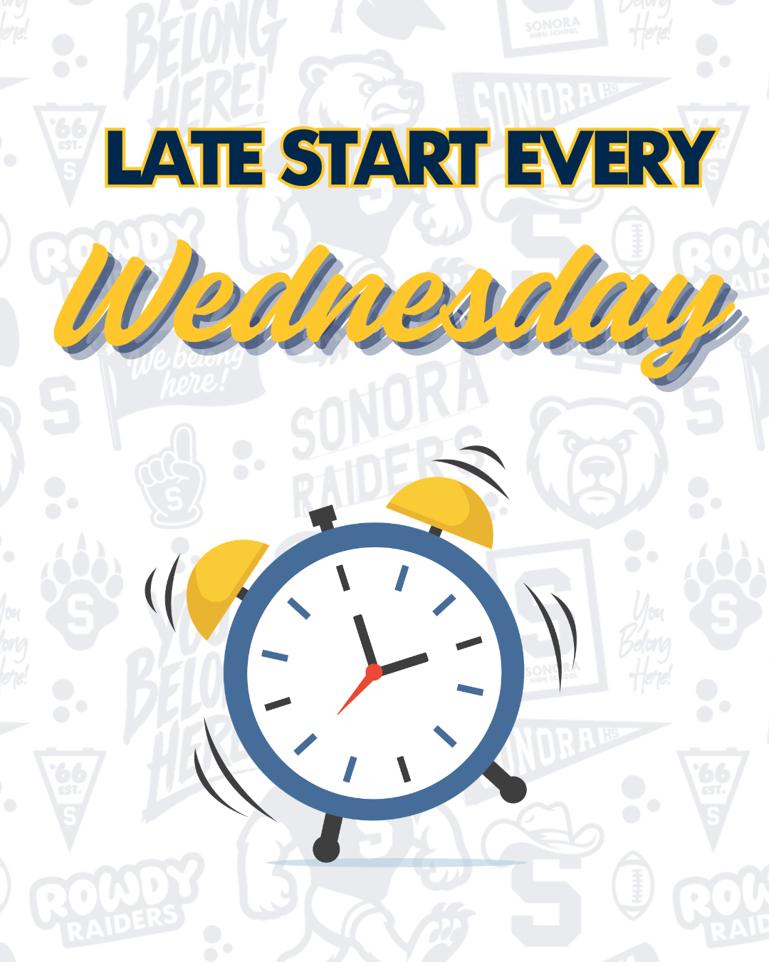 ⏰ Reminder: Late Start Wednesdays!
