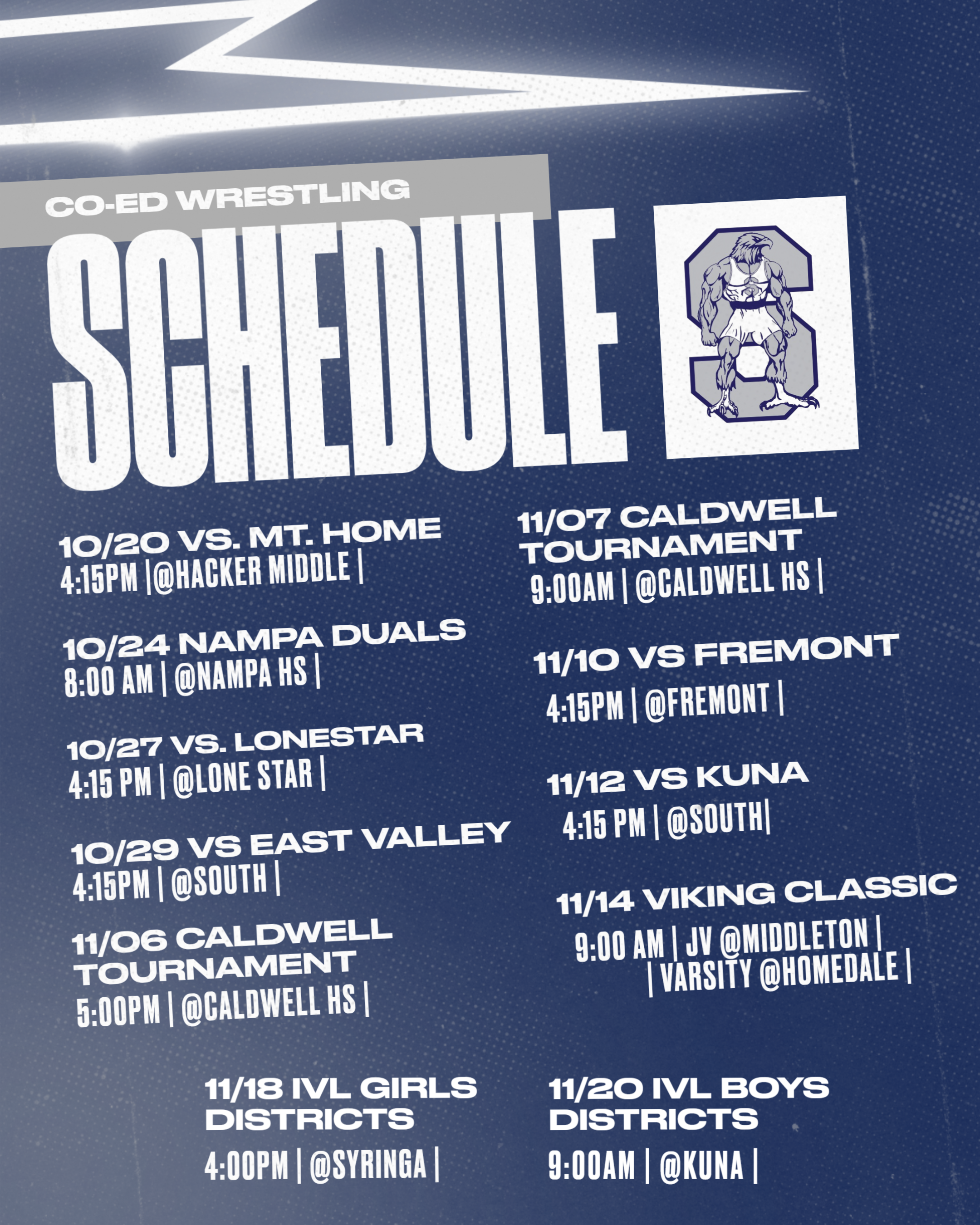 Wrestling Match Schedule