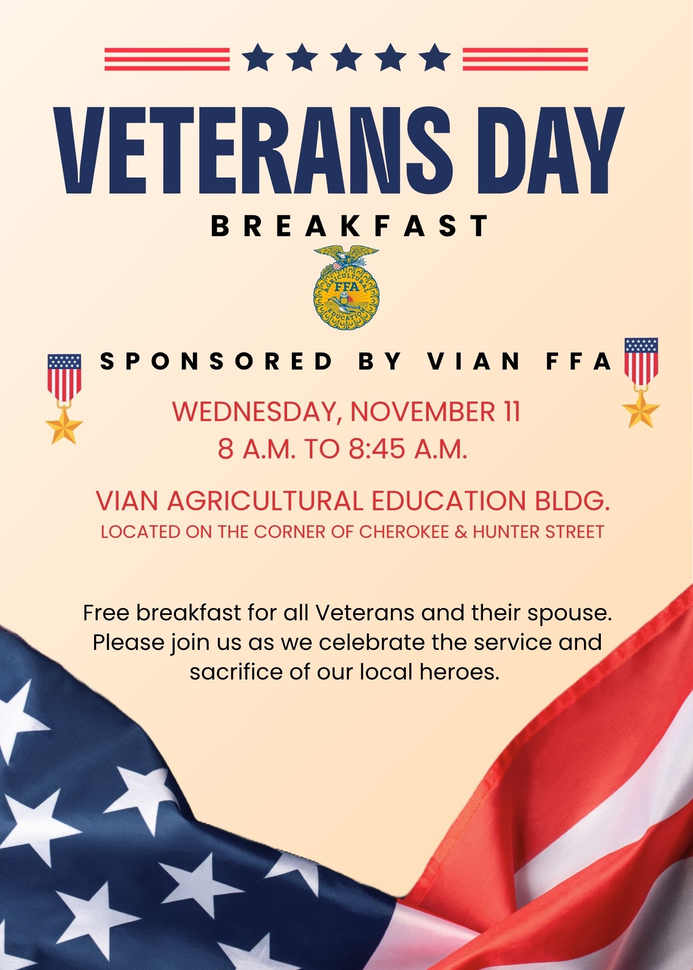 FFA Veterans Day Breakfast - 11/11/2026